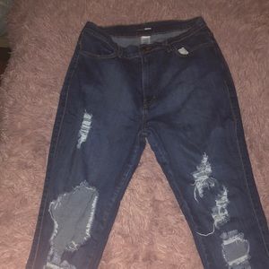 Fashion Nova Jeans - Dark ripped jeans Fashion Nova Jeans - Dark ripped jeans